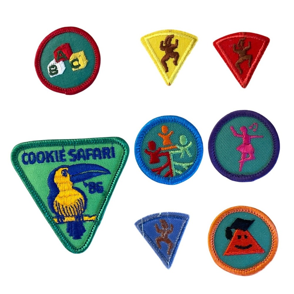 Vintage Girl Scouts Patches Lot Cookie Safari 86 Scoutcore Retro Nostalgic